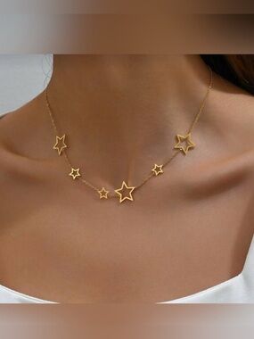 Gold Plated Stainless Steel Star Necklace | Celestial Layering Piece